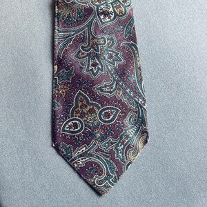 Isaac Zelcer Vintage Paisley Maroon and Tan Tie